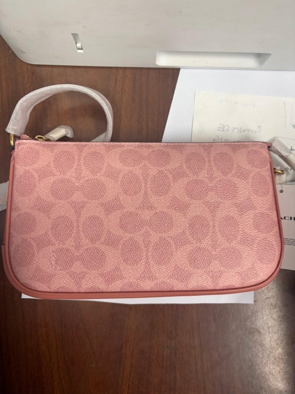 Coach Pink Signature Wristlet Clutch - Picture 3 of 3